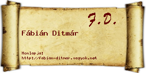Fábián Ditmár névjegykártya